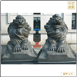 廠家銷(xiāo)售一對(duì)匯豐獅子雕塑