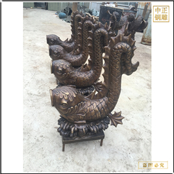 純銅小魚(yú)雕塑擺件