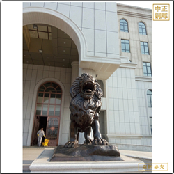 酒店門(mén)口大型銅獅子雕塑